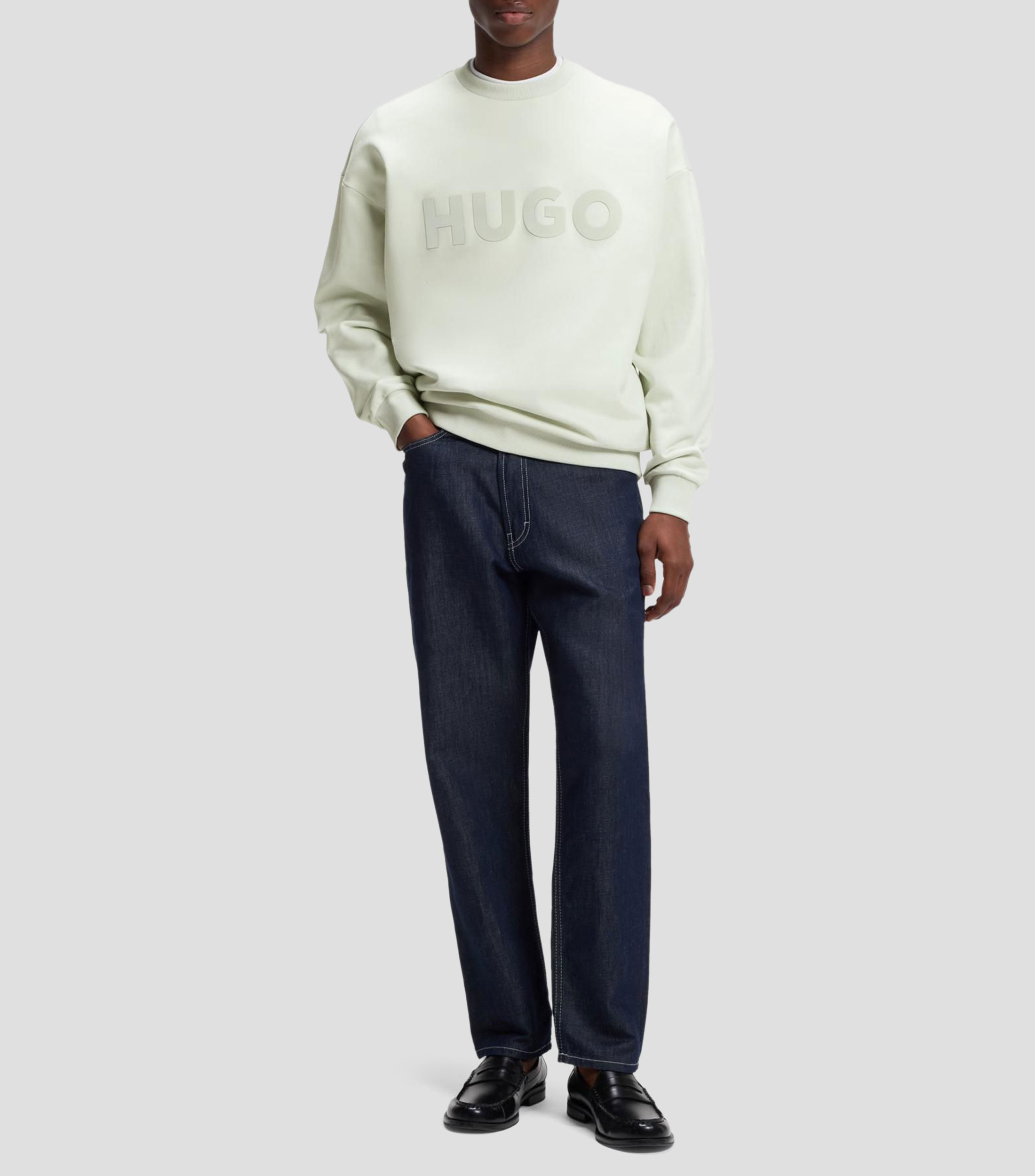 Sudadera oversized de felpa de algodón con logo estampado a tono Hombre